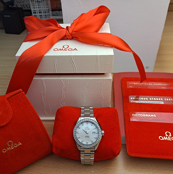 Ladies' Omega Seamaster Aqua Terra 150M Co-Axial Diamond Dial/Bezel Ref. 231.15.34.20.55.001